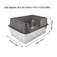 thumbnail image 1 of Stainless Steel Litter Pan, Open Top High Side Litter Pan Detachable Versatile Scratch Resistant Easy To Clean  For Cats, 1 of 6