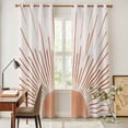 thumbnail image 4 of Orange Sunshine Kitchen Curtains 96 Inch Length, Lines Retro Abstract Middle Century Grommet Top Bedroom Living Room Curtains, Light Filtering Cafe Curtain Drapes 2 Panels Set 104''x96'', 4 of 9