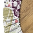 thumbnail image 5 of Ambesonne Modern Gothic Fitted Round Tablecloth, Simple Skulls Boho, 45"- 56" Diameter, Off White Coral Pale Grey, 5 of 5