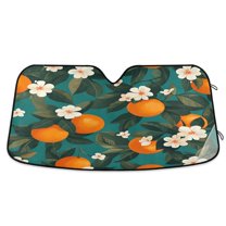 Yayeee Car Windshield Sun Shade Universal Fit Front Visor Protector, Orange Leaves