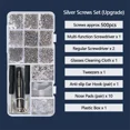 thumbnail image 3 of 500pc Lunettes de Soleil Lunettes de Soleil Kit de Réparation Outils Lunettes Visseuses Vis Ensembles Écrous Nez Pad Outil de Réparation Optique Pièces Assorties Kit Classique Argent Vis, 3 of 6