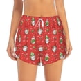 thumbnail image 2 of Gukieu merry Christmas gnome Print Women's Sports Shorts with Drawstring Elastic Waistband for Running, Yoga, Fitness-Medium, 2 of 7