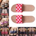thumbnail image 3 of House Slipper Lightweight Breathable Open Toe Flax Slipper House Sandal for Summer, 3 of 3