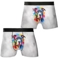 thumbnail image 3 of Watercolor Drip Pitbull Pop Art Colorful Portrait Artwork All Over Print Boxer Briefs Underwear for Men Dad Terrier Dog Lover - 01009, 3 of 6