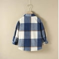 thumbnail image 5 of breaise Girls Boys Flannel Plaid Shirt Button Down Pockets Jackets Kids Long Sleeve Lapel Shirts Girl Boy Fall Winter Cotton Shacket Coat, 5 of 9