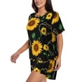 thumbnail image 2 of Fuzoiu Flower (2) Print Women's Short-Sleeved Pajama Set,Lounge Sleepwear Set,Womens Pajama Sets 2 Piece,Button-Up Top and Shorts with Pockets-4X-Large, 2 of 7