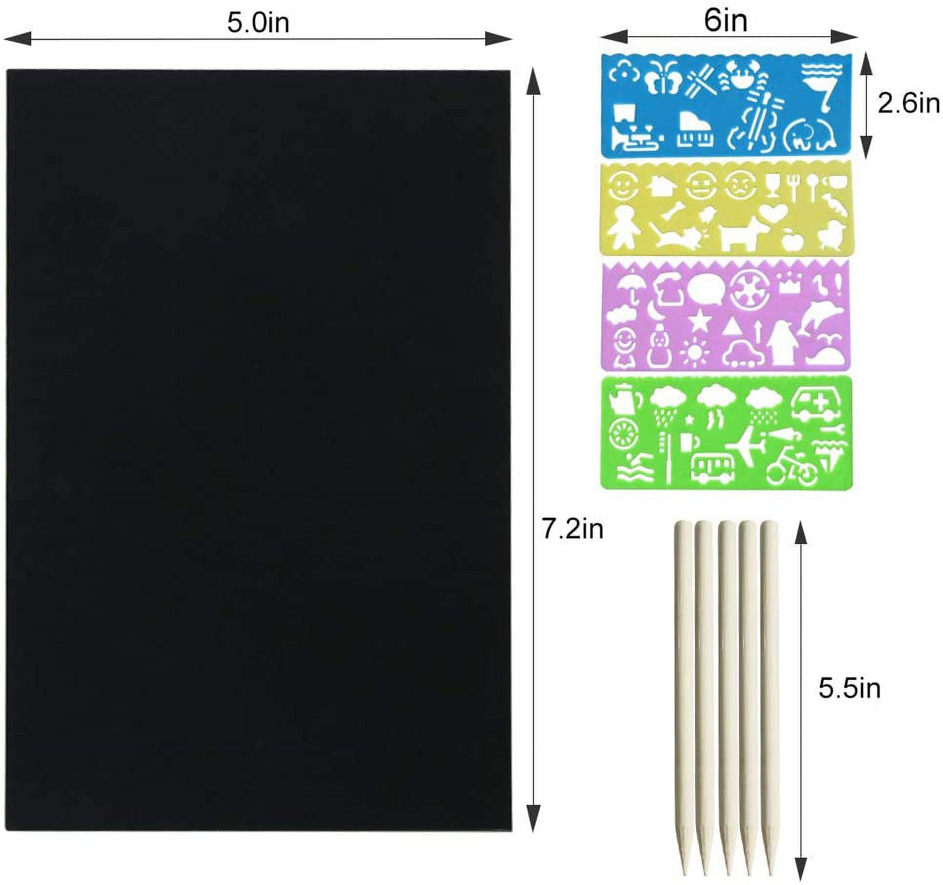 pigipigi Rainbow Scratch Notebook for Kids - 12 Pack Magic Scratch Paper  Bulk Arts Crafts Supplies Kits Drawing Paper Black Magic Sheets Scratch Pad