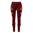 thumbnail image 4 of Fiaer Christmas Leggings for Women Plus Size Stretch Xmas Tree Printed Yoga Pants High Waisted Trendy Comfort Slim Fit Workout Trousers XL, 4 of 4