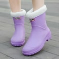 thumbnail image 2 of Women's Rain Shoes Winter Lined Rain Boots With Reinforced Edging And Soles Mid Calf Rubber Boots For Daily Use, 2 of 9