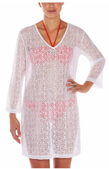 womens white swim cover up