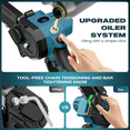 thumbnail image 2 of GPED Mini Chainsaw Cordless 6 & 8 Inch with 2 Battery, Oiler System Mini Power Chain Saw, Handheld Chain Saw With Security Lock, Small Electric Chainsaws For Wood/Trees Cutting, Blue, 2 of 7