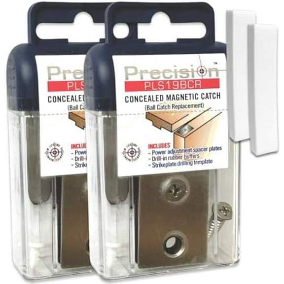 Magnetic Door Catch, Ball Catch Replacement Hardware for Closet or Double Doors, Precision Lock 2-Pack with Foam Pads$$Tools & Hardware Other