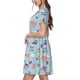 thumbnail image 2 of Easygdp Brain Training para Vestido Transpirable de Mujer, Vestido Suelto de Manga Corta con Pliegues y Bolsillos para el Verano, 2 of 6