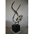 thumbnail image 4 of Modern Giant Stainless Steel Sculpture With Marble Base Size: 38" x 24" x 98"H, 4 of 11