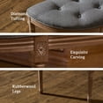 thumbnail image 3 of Bestco Bedroom Ottoman Bench for Entryway Dining Room 49" Half Moon Vanity Seat Gray, 3 of 9