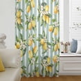 thumbnail image 6 of Yellow Lemon Sheer Curtains 54 Inches Long, Spring Botanical Floral Leaves Aqua Stripes Light Filering Curtains, Breathable Simi Curtain Privacy Drapes for Kitchen Bathroom Small Window Treatment, 6 of 9