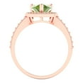 thumbnail image 4 of Halo Engagement Ring for Women - 2.36ct Natural Peridot in 14K Rose Gold Promise Ring, 4 of 6