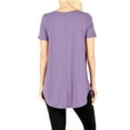 thumbnail image 3 of 2 Packs of Zenana Women & Plus Short Sleeve V Neck Round Hem Relaxed Fit Casual Tee Shirt Top, 3 of 4