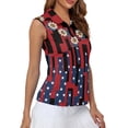 thumbnail image 4 of Whosucclay USA Flag Daisy Print Ladies Golf Sleeveless Athletic Tank Shirt Ladies Golf Shirts for Women, Casual Half Zip for Fitness Hiking Tennis, 4 of 8