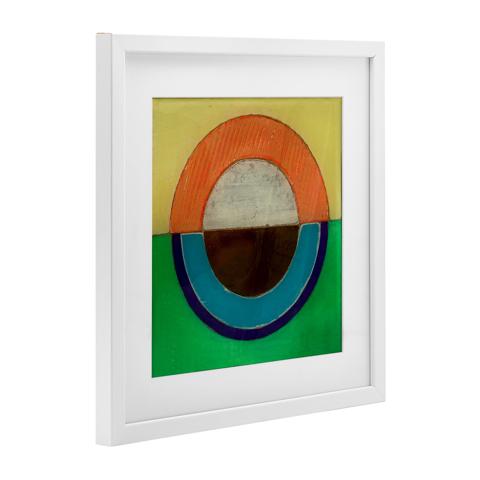 Stupell Industries Balanced Circle Symmetry White Framed Print Under Glass, design by Matthew Finger