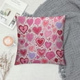 thumbnail image 2 of Heduofu Valentine's Day Decorative Soft Throw Pillowcase Covers Pink Love Heart Flowers Leaves Square Cushion Case for Couch Auto Bedroom White, 2 of 5