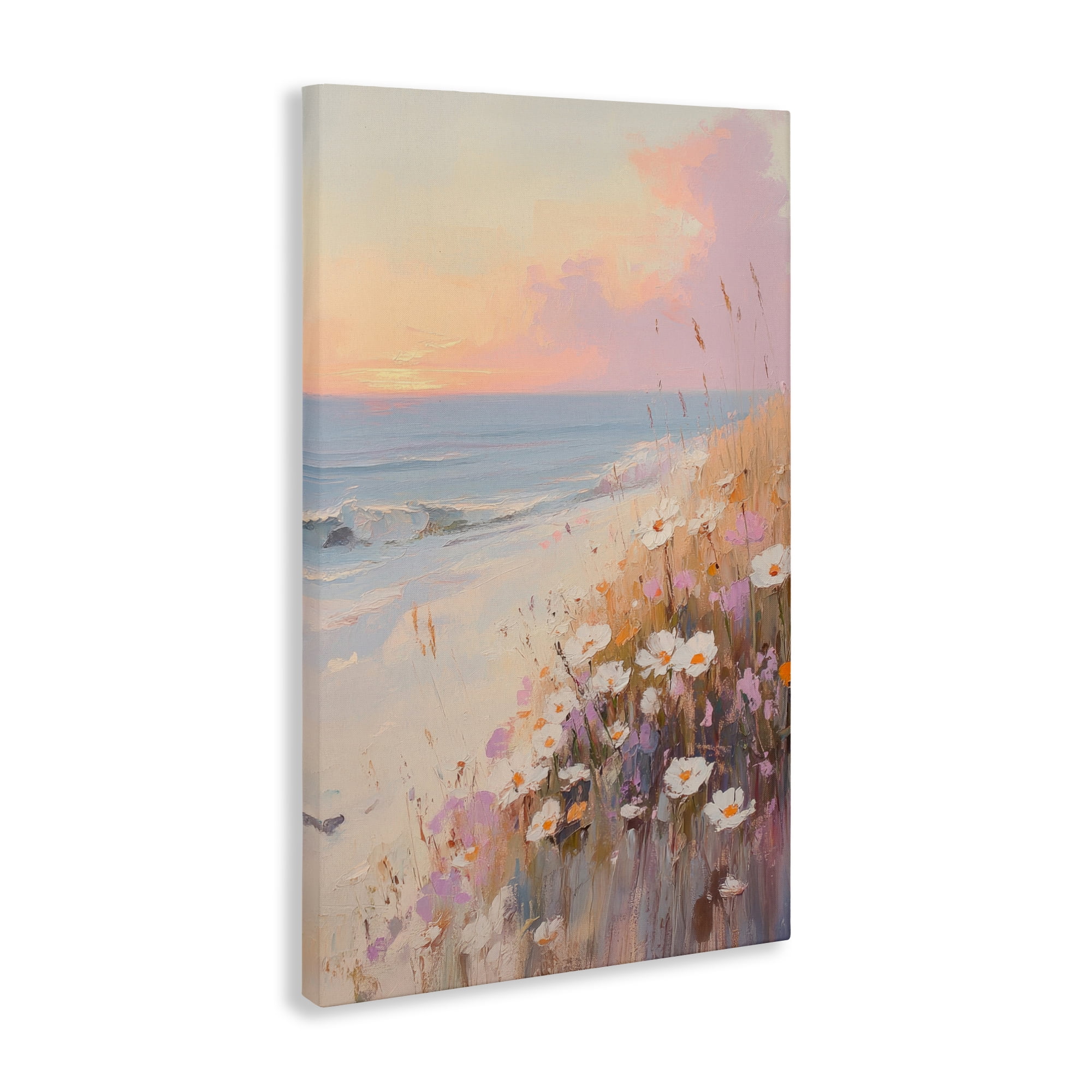 Stupell Industries Pastel Sunset Wildflowers By Sea Canvas Wall Art, design by Sisi and Seb