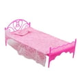 thumbnail image 3 of Juego de muebles de cama para muñecas a la moda, juguete de simulación para niños para muñecas en miniatura de 15-27cm con edredón, almohada y colchón, 3 of 7