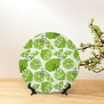 thumbnail image 6 of Picia Green Various Lemons Pattern Bone China Decorative Plate – Wall Decor with Stand and Adhesive, Elegant Ornament for Living Room, Office, or Entryway-6in, 6 of 6