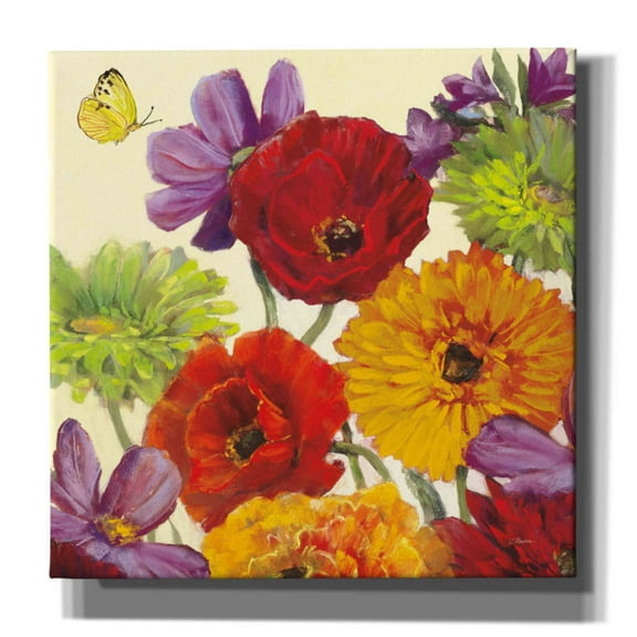 Epic Graffiti 'Butterfly Flower Scatter III' by Carol Rowan, Giclee Canvas Wall Art, 18"x18"