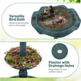 thumbnail image 5 of Demi Bonn 30" Outdoor Garden Bird Bath with Solar Light, Weather Resistant Pedestal, Backyard Bird Feeder and Flower Planter, Green, 5 of 9