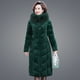 thumbnail image 4 of Ropa de invierno para mujer, abrigo largo de piel morada con capucha de piel, tejido de terciopelo, algodón acolchado, abrigo cálido y grueso, nueva ropa de abrigo, 4 of 5