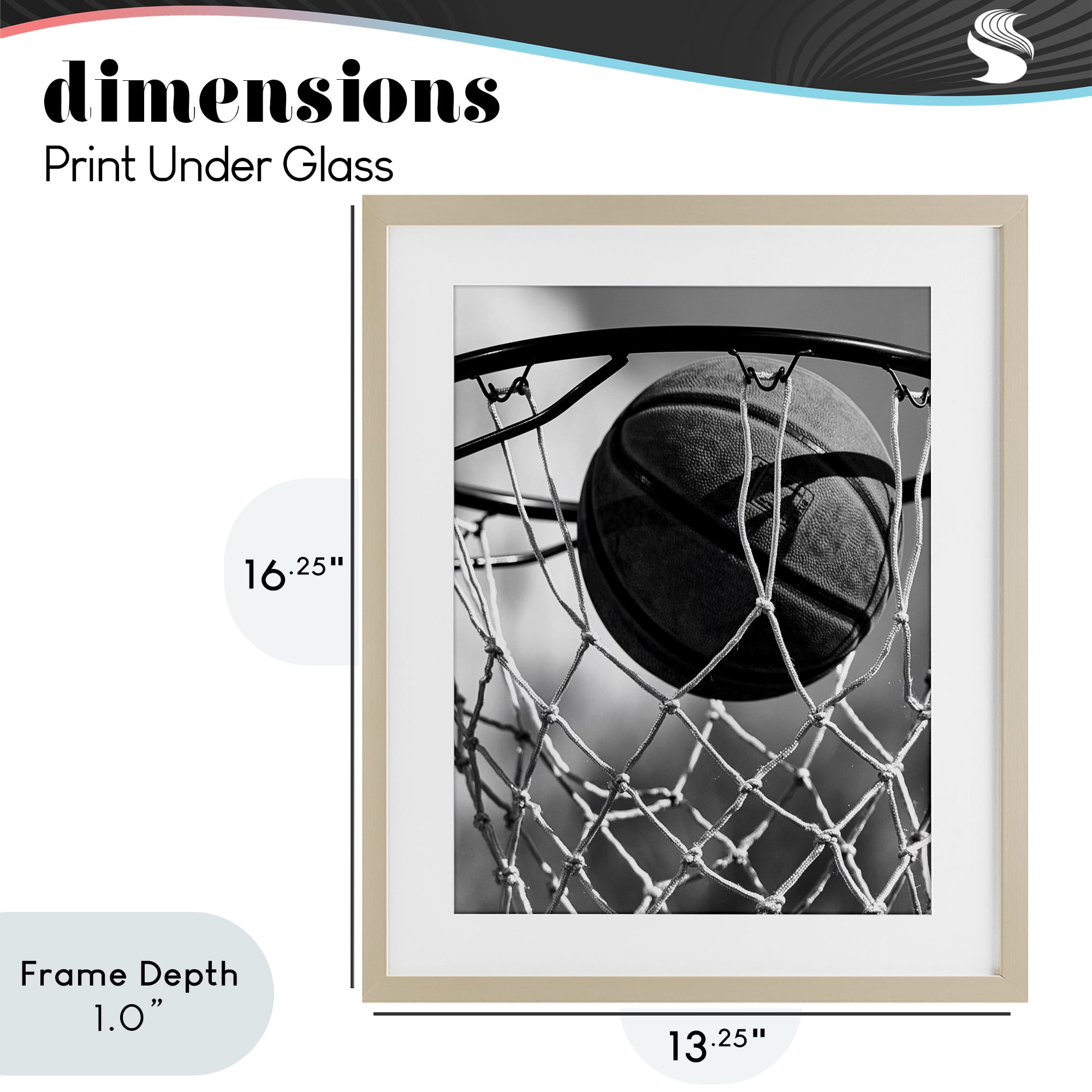 Stupell Industries Winning Basket Shot Birch Framed Print Under Glass, design by Marcus Prime