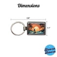 thumbnail image 3 of Retro Surfer Beach Tropical Sunset Illustration Metal Rectangle Keychain, 3 of 7