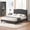 Gray Queen, variant on Kojooin Queen Upholstered Platform Bed with Adjustable Button Tufted Headboard, Nailhead Trim and Wooden Slat Support