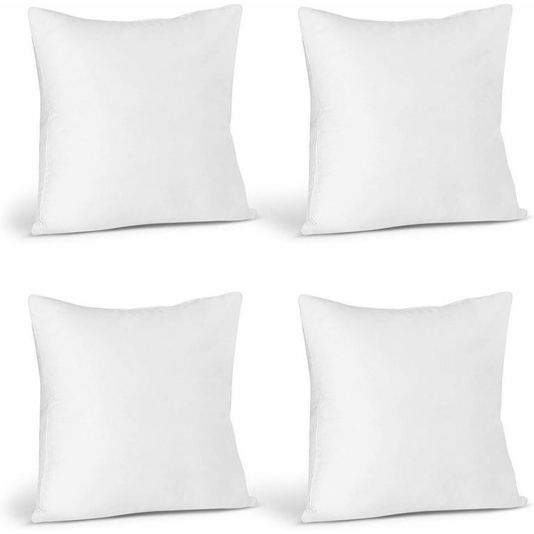 Ashler Throw Pillows Insert (Pack of 2, White), 100% Pure Cotton Cover  Stuffer 16 x 16 Inches Bed and Couch Pillows,Decorative Pillow,Indoor and