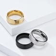 thumbnail image 4 of HIJONES Men's Stainless Steel Brushed Matte Ring 8mm Wedding Band Comfort Fit Black Size 8, 4 of 5