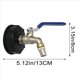 thumbnail image 4 of 2X IBC Ball Outlet Tap Tank Adaptador de Drenaje de Alimenticio de 3/4 Pulgadas S60X6 Tanque de 1000 L Contenedor de Agua de Lluvia Válvula de Grifo de Manguera de Latón, 4 of 5