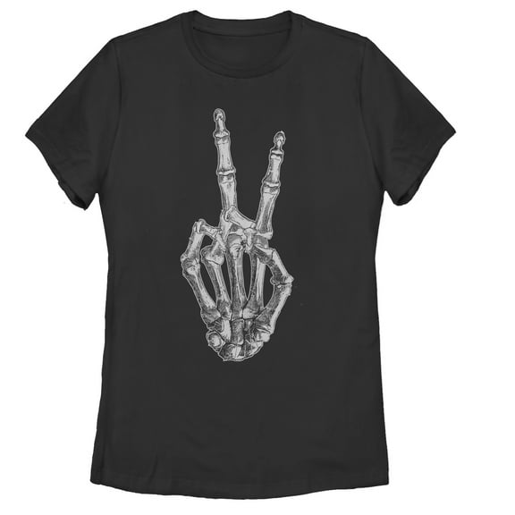 Women's Lost Gods Peace Bones  Graphic Tee Black X Large