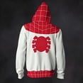 thumbnail image 4 of Spider Hero Zip Hoodie, Spider Web Printed Long Sleeve Pocket Outerwear Apparel for Men Women Cosplay Party, 4 of 8