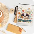thumbnail image 4 of HELLHERO Puppy In Flowers Polyester Notebook Wraps for Friend Retro for Hardcover Notebook Journal Textbooks Paperbacks Zipper, 4 of 8