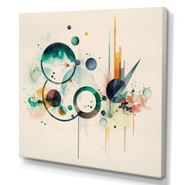 Designart Multi-Color Watercolor Geometric Art VI Canvas Wall Art