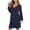 *Blue, variant on Women's Hooded Half-Zip Dress,Ladies Ruffled Mini Dress,Spring and Fall Daily Lounge Outfit For Women,Blue,Size XXL