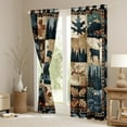 thumbnail image 3 of Manfei Rustic Deer Moose Curtains Pack of 2 (42x84 Each), Vintage Patchwork Curtains Blackout, Farmhouse Cabin Wildlife Bedroom Curtains, Window Curtains Bedroom Decor, 3 of 6