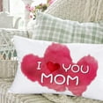 thumbnail image 5 of I Love You Mom Throw Pillow Covers Super Soft Mothers Day Decorative Waist Lumbar Pillow Cases Cushion Cover Home Sofa Car Decor Rectangle 12x20 Inches Pillow Shams Pink, 5 of 6