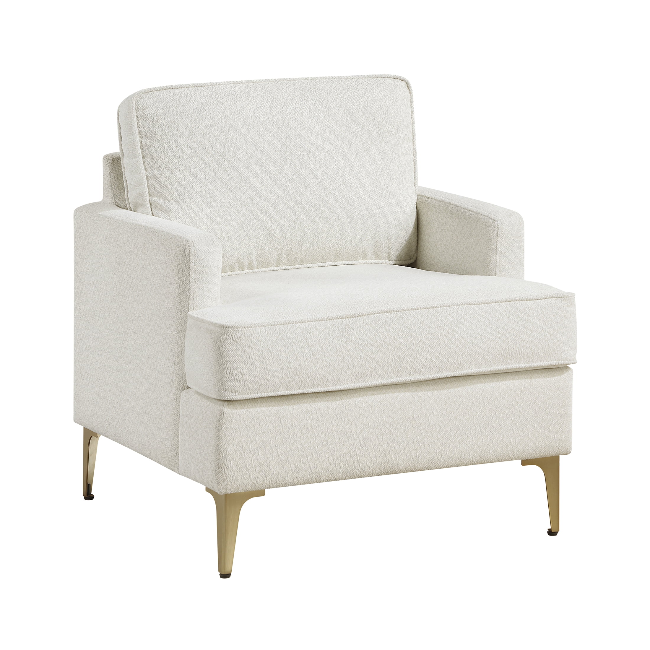 OakvillePark Northwyn Chenille Accent Chair with Metal Legs, Beige