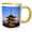 Yellow/White, variant on 3drose, Japan, Kyoto, To-ji Temple Pagoda at Twilight - As15 Rti0753 - Rob Tilley, 11oz Two-tone Yellow Mug