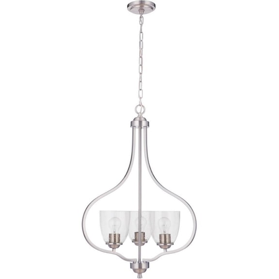 Three Light Foyer In Transitional Style 22.5 Inches Wide By 30.75 Inches High Clear Seeded Glass Brushed Polished Nickel Finish Craftmade Lighting
