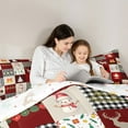 thumbnail image 5 of Homewish Santa Claus Snomman Bedding Comforter Set,Kawaii Christmas Reindeer Twin Comforter Sets,Modern Geometric Plaid Bedding Set For Girls Kids,Luxury Bedroom Decor Reversible,2-Piece, 5 of 8
