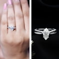 thumbnail image 3 of Rosec Jewels Moissanite Marquise Engagement Ring 1 Ct - 5X10 mm - Vintage Style Ring - D-VS1 Quality, 925 Sterling Silver, US 4.00, 3 of 8