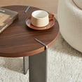 thumbnail image 3 of GZXS Modern Small Round Side Table, Brown MDF Top with Steel Frame, Minimalist End Table for Home, Bedroom, Small Space - 19.68"Dia x 19.68"H, 3 of 7